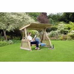 Wooden Santorini Swing Seat -Plants outlet store FU103403 3 360a