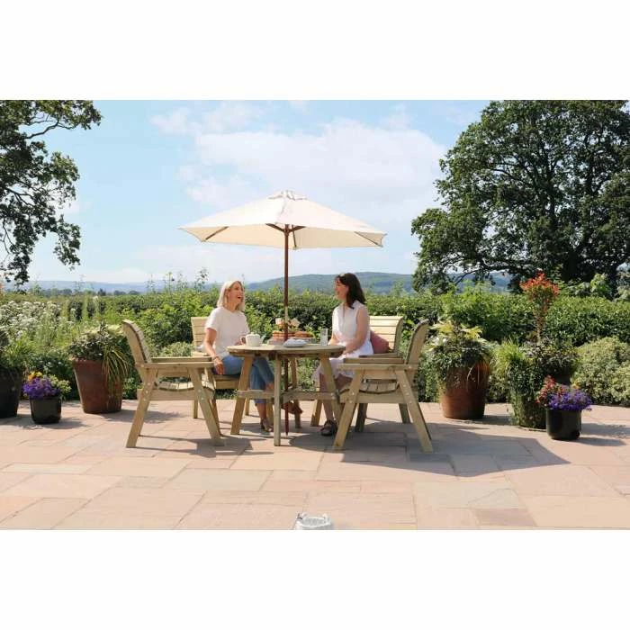 Wooden Charlotte Round Table With 4 Chairs 4 Wooden Charlotte Round Table With 4 Chairs - Image 2