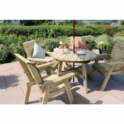 Wooden Charlotte Round Table With 4 Chairs 9 Wooden Charlotte Round Table With 4 Chairs -Plants outlet store FU103410 4 1b56