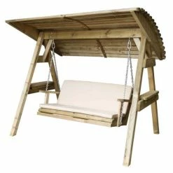 Wooden Miami 2 Seater Swing Seat And Stone Pad