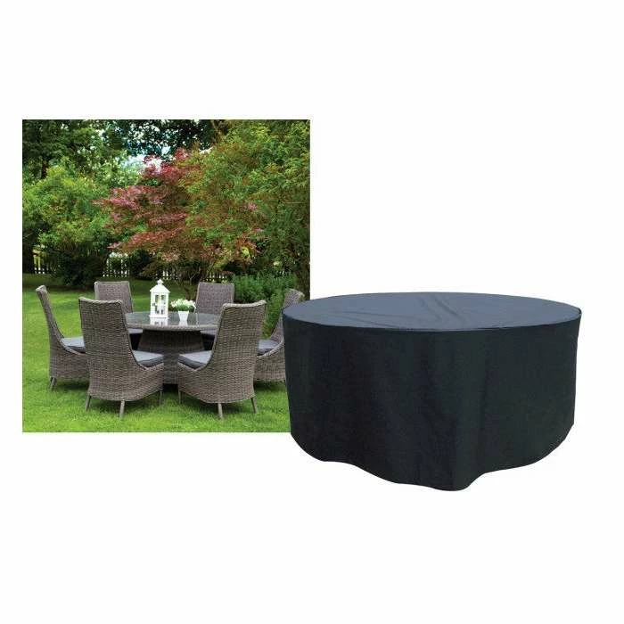 Round 6 Seater Furniture Set Cover 225cm X 89cm - Premium - Black 6 Round 6 Seater Furniture Set Cover 225cm X 89cm - Premium - Black - Image 4