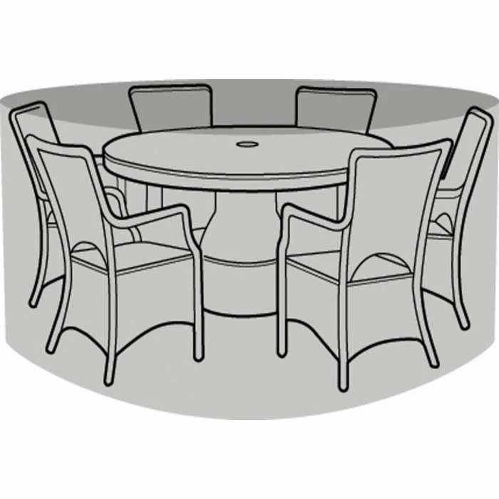Round 6 Seater Furniture Set Cover 225cm X 89cm - Premium - Black 4 Round 6 Seater Furniture Set Cover 225cm X 89cm - Premium - Black - Image 2