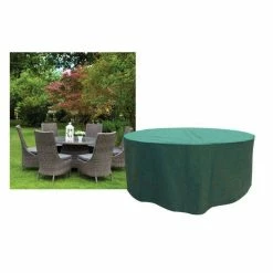 Round 6-8 Seater Furniture Set Cover 250cm X 89cm - Premium - Green -Plants outlet store FU10614 add image 2 b6b4