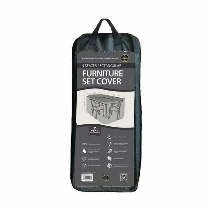 Rectangular 4 Seater Furniture Set Cover 215cm X 89cm - Premium - Black 8 Rectangular 4 Seater Furniture Set Cover 215cm X 89cm - Premium - Black - Image 6