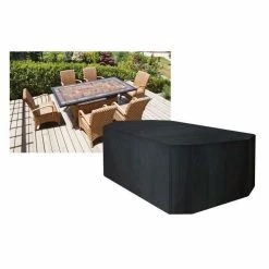 Rectangular 6 Seater Furniture Set Cover 270cm X 89cm - Premium - Black -Plants outlet store FU10617 add image 3 123d