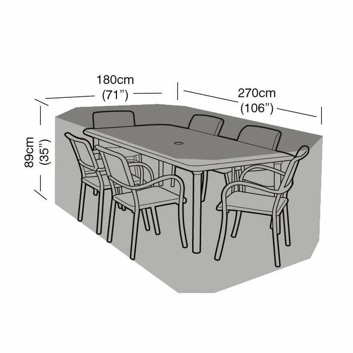 Rectangular 6 Seater Furniture Set Cover 270cm X 89cm - Premium - Green 3 Rectangular 6 Seater Furniture Set Cover 270cm X 89cm - Premium - Green
