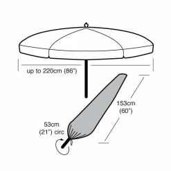 Small Parasol Cover 53cm X 153cm - Premium - Black
