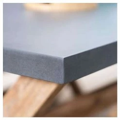 Rustic Cement & Acacia Wood 8 Seater Dining Set With Benches By Primrose Living -Plants outlet store FU17146 3 7b85