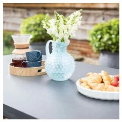 Rustic Cement & Acacia Wood 8 Seater Dining Set With Benches By Primrose Living -Plants outlet store FU17146 6 1779