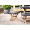 Rustic Cement & Acacia Wood 8 Seater Dining Set With Benches By Primrose Living -Plants outlet store FU17146 9 dee1