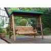 Charles Taylor Dorset Three Seat Swing With Green Roof Cover Redwood -Plants outlet store FU316086 main image 88bc