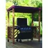 Charles Taylor Dorchester BBQ Shelter With Burgundy Roof Cover - Redwood
