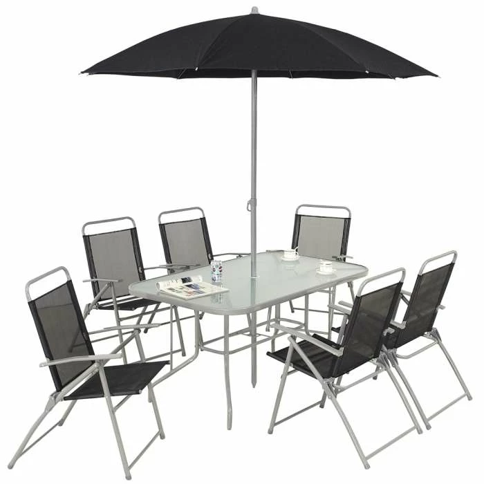 6 Seater Garden Furniture Set With Parasol 4 6 Seater Garden Furniture Set With Parasol - Image 2