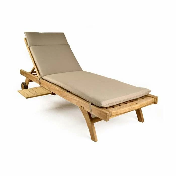 Teak Wooden Sun Lounger 4 Teak Wooden Sun Lounger - Image 2