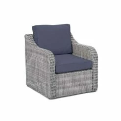 Luxury Rattan Curved Arm Single Armchair In Pebble By Primrose Living