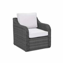 Luxury Rattan Curved Arm Single Armchair In Stone By Primrose Living