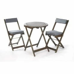 Raffles Acacia Bistro Set With Cushions Woodland Grey 7 Raffles Acacia Bistro Set With Cushions Woodland Grey -Plants outlet store FU8284 add image 2 027a