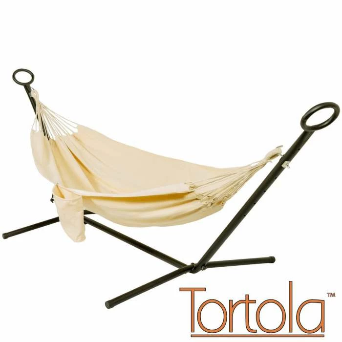 Ivory Outdoor Garden Double Hammock With Steel Hammock Stand And Carry Bag - By Tortola® 3 Ivory Outdoor Garden Double Hammock With Steel Hammock Stand And Carry Bag - By Tortola®