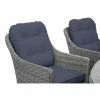 2x Luxury Rattan Rounded Back Dining Chairs In Light Grey By Primrose Living
