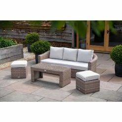 Classic Flat Weave Stool In Natural By Primrose Living