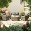 W1m (3ft 3in) Bunbury Four Seater Rattan Sofa Set By Rowlinson® -Plants outlet store FU9533 main image e1c2