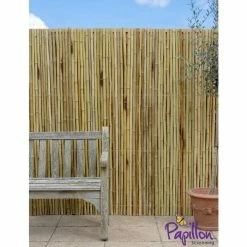Thick White Bamboo Fencing Screening Roll 1.9m X 1.8m (6ft 2in X 5ft 11in) - By Papillon™