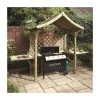Wooden 2-Seater Arbour/BBQ Shelter With Fold-out Trays By Rowlinson® - 2.4m -Plants outlet store GS0334 main image 4904
