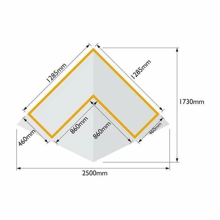 Haven Wooden Three Seater Corner Arbour With Green And White Detailing By Rowlinson® - 2.5m 6 Haven Wooden Three Seater Corner Arbour With Green And White Detailing By Rowlinson® - 2.5m - Image 4
