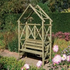 Rustic Wooden Two Seater Arbour By Rowlinson® - 2.3m
