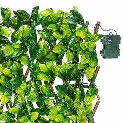 Extendable Artificial Laurel Leaf Fencing Screening Trellis With LEDs 2.0m X 1.0m (6ft 7in X 3ft 3in) - By Papillon™ -Plants outlet store GS0391LED add image 2 5656