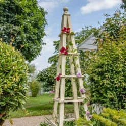 155cm Premium Cream Wooden Obelisk Plant Support By Lacewing™ -Plants outlet store GS0403 add image 3 cbb6