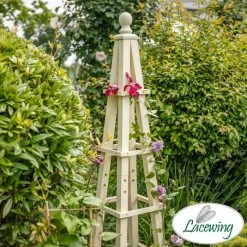 155cm Premium Cream Wooden Obelisk Plant Support By Lacewing™