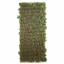 1 X 2m Extendable Artificial Laurel Leaf Screening Trellis (3ft 3in X 6ft 7in) - By Papillon™ -Plants outlet store GS11008 add image 2 9d63