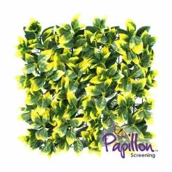 50x50cm Yellow Leaf Artificial Hedge Panel (1ft 7in X 1ft 7in) - By Papillon™