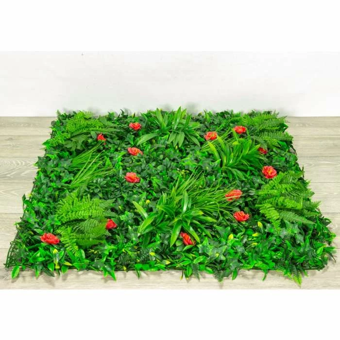 1x1m Artificial Mixed Plants Red Rose Green Wall Hedge Panel (3ft 3in X 3ft 3in) - By Papillon™ 11 1x1m Artificial Mixed Plants Red Rose Green Wall Hedge Panel (3ft 3in X 3ft 3in) - By Papillon™ - Image 9