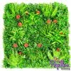 1x1m Artificial Mixed Plants Red Rose Green Wall Hedge Panel (3ft 3in X 3ft 3in) - By Papillon™