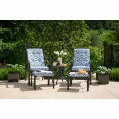 Hadleigh Reclining 6 Seater Garden Dining And Leisure Furniture Set In Blue By Hectare® -Plants outlet store Hadleigh BlueRecline Bistro 4919
