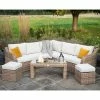 'Peony' Luxury Rattan 7 Seater Modular Garden Sofa Set With Coffee Table And Footstools By Primrose Living -Plants outlet store NAtural FU102234 1 FullSet 3db0