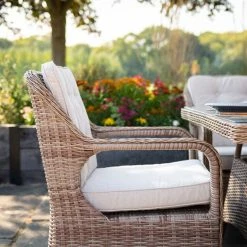 Luxury Rattan 6 Seater Circular Garden Dining Set By Primrose Living 9 Luxury Rattan 6 Seater Circular Garden Dining Set By Primrose Living -Plants outlet store Natural FU102219 ChairSide 0092