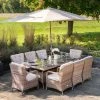 Luxury Rattan 8 Seater Rectangular Garden Dining Set With Parasol By Primrose Living -Plants outlet store Natural FU102221 5 FullSet 32f1