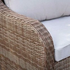 'Peony' Luxury Rattan 5 Seater Modular Garden Sofa Set With Open Coffee Table And Footstools By Primrose Living -Plants outlet store Natural FU102223 3 ChairArm 84cd