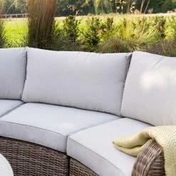 'Peony' Luxury Rattan 5 Seater Modular Garden Sofa Set With Open Coffee Table And Footstools By Primrose Living -Plants outlet store Natural FU102223 SofaClose 3c68