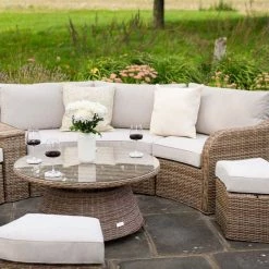 'Peony' Luxury Rattan 8 Seater Modular Garden Sofa Set With Storage Basket, Coffee Table And Footstools By Primrose Living 13 'Peony' Luxury Rattan 8 Seater Modular Garden Sofa Set With Storage Basket, Coffee Table And Footstools By Primrose Living -Plants outlet store Natural FU102225 4 FullSetClose2 822a
