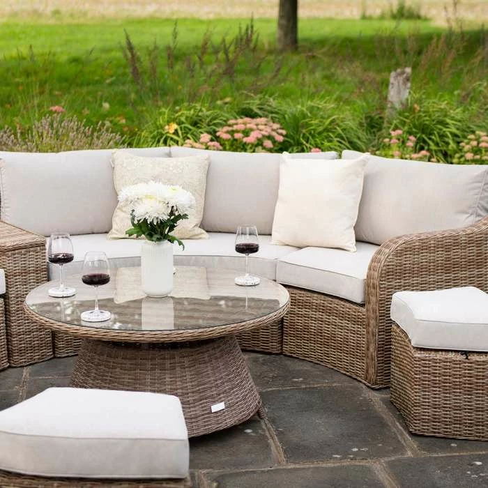 'Peony' Luxury Rattan 8 Seater Modular Garden Sofa Set With Storage Basket, Coffee Table And Footstools By Primrose Living 7 'Peony' Luxury Rattan 8 Seater Modular Garden Sofa Set With Storage Basket, Coffee Table And Footstools By Primrose Living - Image 5