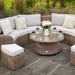 'Peony' Luxury Rattan 8 Seater Modular Garden Sofa Set With Storage Basket, Coffee Table And Footstools By Primrose Living 14 'Peony' Luxury Rattan 8 Seater Modular Garden Sofa Set With Storage Basket, Coffee Table And Footstools By Primrose Living -Plants outlet store Natural FU102225 5 FullSetClose3 ed36