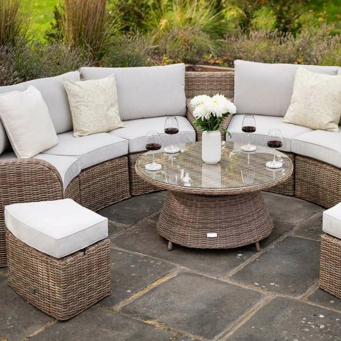 'Peony' Luxury Rattan 8 Seater Modular Garden Sofa Set With Storage Basket, Coffee Table And Footstools By Primrose Living 8 'Peony' Luxury Rattan 8 Seater Modular Garden Sofa Set With Storage Basket, Coffee Table And Footstools By Primrose Living - Image 6