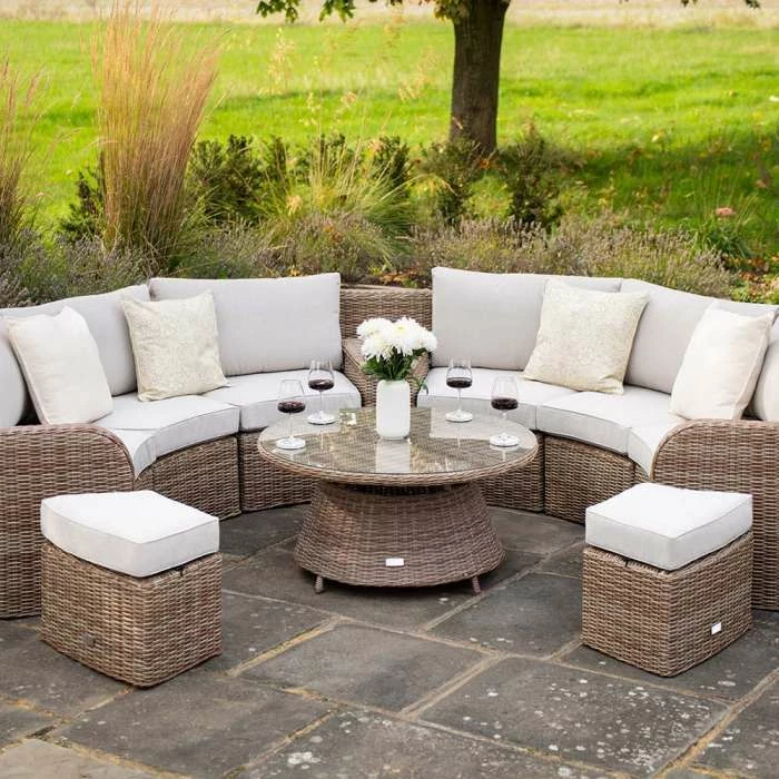 'Peony' Luxury Rattan 8 Seater Modular Garden Sofa Set With Storage Basket, Coffee Table And Footstools By Primrose Living 4 'Peony' Luxury Rattan 8 Seater Modular Garden Sofa Set With Storage Basket, Coffee Table And Footstools By Primrose Living - Image 2