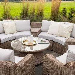 'Peony' Luxury Rattan 8 Seater Modular Garden Sofa Set With Storage Basket And Coffee Table By Primrose Living -Plants outlet store Natural FU102226 6 FullSetClose2 1fe3