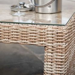 'Peony' Luxury Rattan 5 Seater Modular Garden Sofa Set With Coffee Table And Footstools By Primrose Living -Plants outlet store Natural FU102227 2 CoffeeTableCorner 6b5a