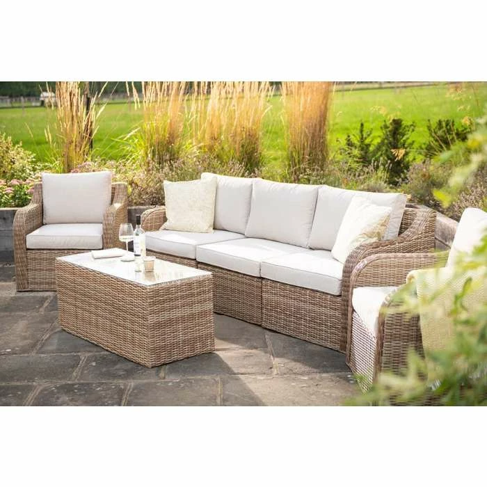 'Peony' Luxury Rattan 5 Seater Modular Garden Sofa Set With Coffee Table By Primrose Living 4 'Peony' Luxury Rattan 5 Seater Modular Garden Sofa Set With Coffee Table By Primrose Living - Image 2